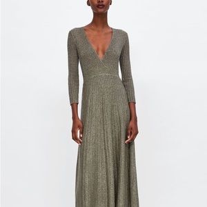 Zara metallic knit dress S
